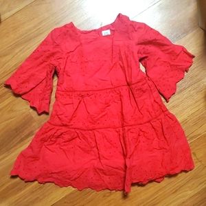 Gap Embroidered Red Dress